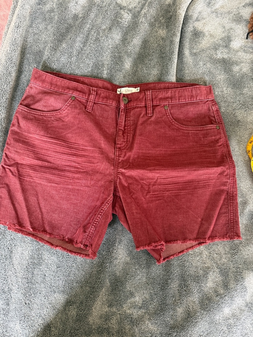 Carve Designs Women's Red Corduroy Mid-Rise Oahu Shorts